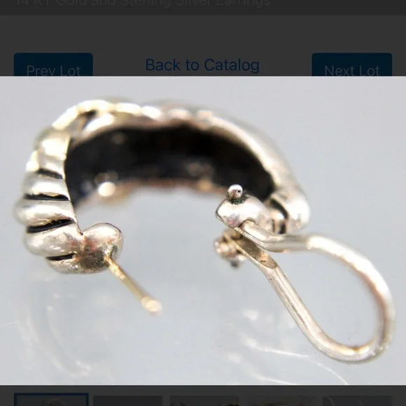 James Avery 14 KT Gold and Sterling Silver Earrings - Picture 7 of 7